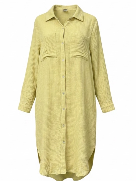 Magaschoni Dresses & Skirts - Magaschoni Cotton Gauze Shirt Dress Long Sleeves Organic Cotton Size Large